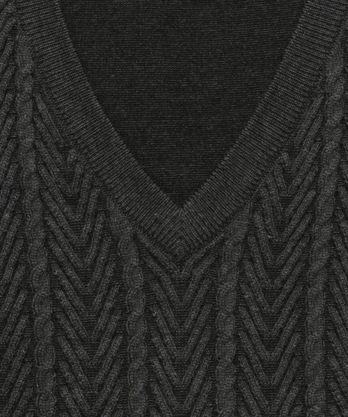 TOKYO SHIRTS（トウキョウシャツ）の「フィッシャーマン風 ベーシック ニットベスト（ベスト・メンズ・チャコール/ネイビー・L/M/LL）」の6枚目の写真
