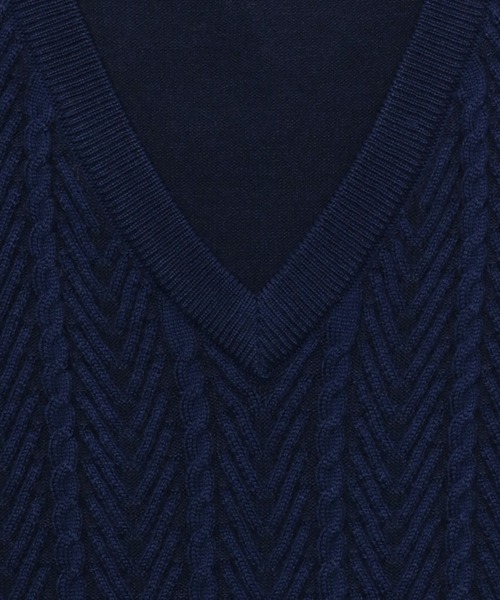 TOKYO SHIRTS（トウキョウシャツ）の「フィッシャーマン風 ベーシック ニットベスト（ベスト・メンズ・チャコール/ネイビー・L/M/LL）」の9枚目の写真