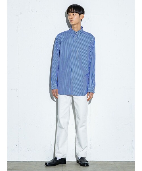 【セール】MIDIUMISOLID Men’s ベーシックシャツ（ストライプ）（シャツ/ブラウス）｜MIDIUMISOLID（ミディウミソリッド）