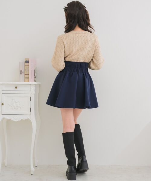 ems excite（エムズエキサイト）の「ハイウエストフレアSK（スカート・レディース・ピンク/ブラック/ブラック系その他2/ダークブルー・FREE）」の8枚目の写真