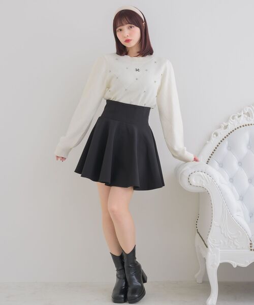 ems excite（エムズエキサイト）の「ハイウエストフレアSK（スカート・レディース・ピンク/ブラック/ブラック系その他2/ダークブルー・FREE）」の15枚目の写真