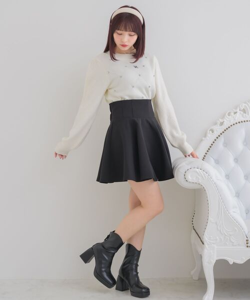 ems excite（エムズエキサイト）の「ハイウエストフレアSK（スカート・レディース・ピンク/ブラック/ブラック系その他2/ダークブルー・FREE）」の16枚目の写真