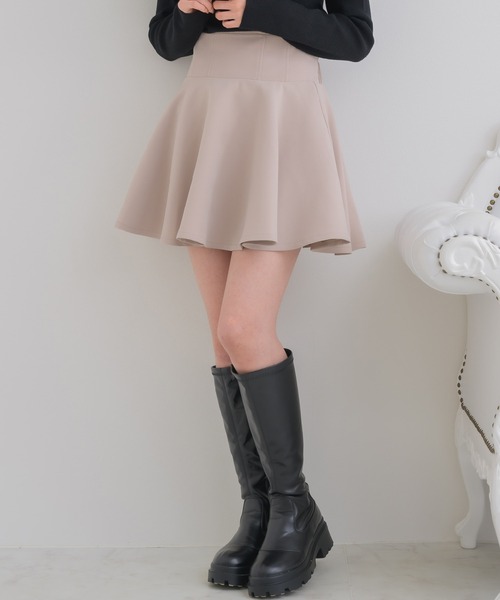 ems excite（エムズエキサイト）の「ハイウエストフレアSK（スカート・レディース・ピンク/ブラック/ブラック系その他2/ダークブルー・FREE）」の4枚目の写真