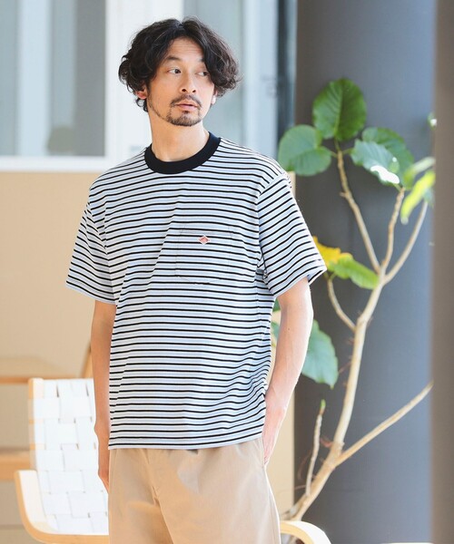 DANTON(ダントン)の「DANTON / SHORT SLEEVE POCKET T-SHIRT STRIPE(Tシャツ/カットソー・メンズ・ベージュ/ネイビー/サックスブルー・SMALL/MEDIUM/LARGE/X-LARGE)」の6枚目の写真