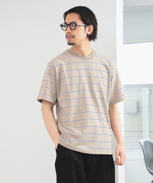 DANTON(ダントン)の「DANTON / SHORT SLEEVE POCKET T-SHIRT STRIPE(Tシャツ/カットソー・メンズ・ベージュ/ネイビー/サックスブルー・SMALL/MEDIUM/LARGE/X-LARGE)」の10枚目の写真