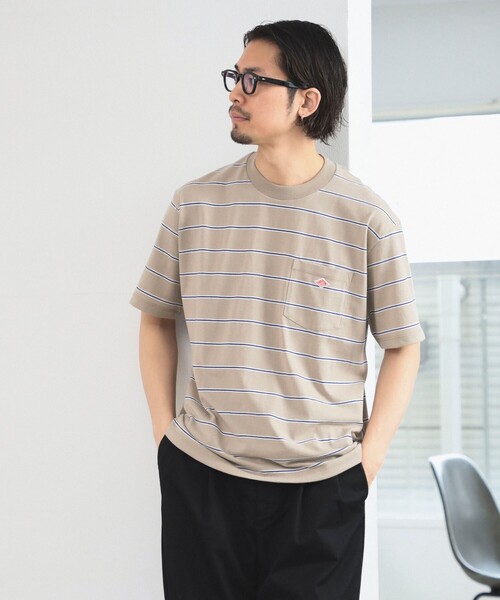 DANTON(ダントン)の「DANTON / SHORT SLEEVE POCKET T-SHIRT STRIPE(Tシャツ/カットソー・メンズ・ベージュ/ネイビー/サックスブルー・SMALL/MEDIUM/LARGE/X-LARGE)」の11枚目の写真