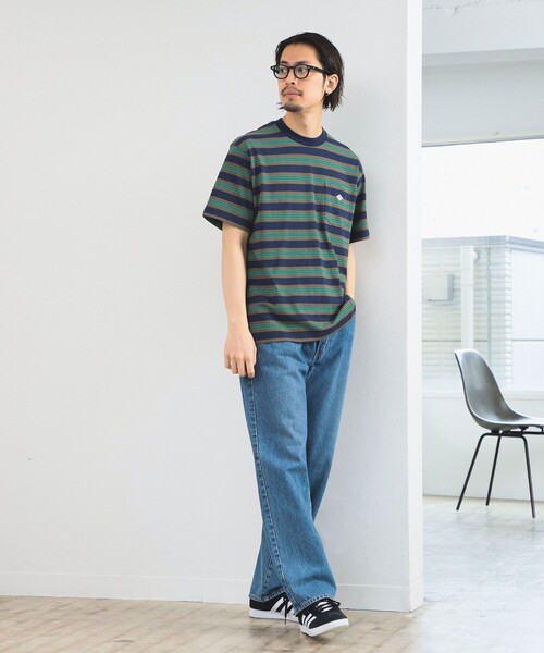 DANTON(ダントン)の「DANTON / SHORT SLEEVE POCKET T-SHIRT STRIPE(Tシャツ/カットソー・メンズ・ベージュ/ネイビー/サックスブルー・SMALL/MEDIUM/LARGE/X-LARGE)」の12枚目の写真