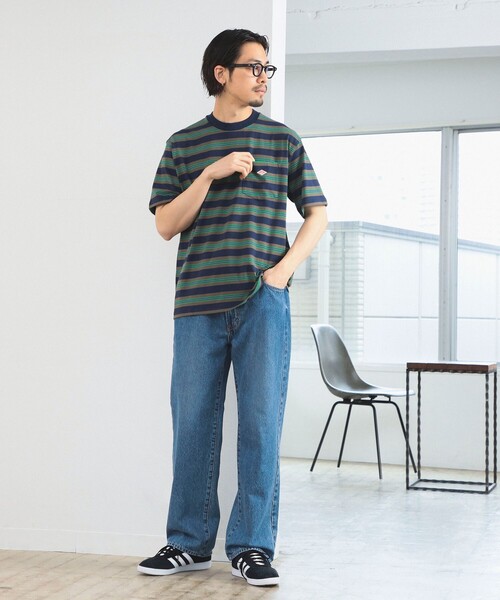 DANTON(ダントン)の「DANTON / SHORT SLEEVE POCKET T-SHIRT STRIPE(Tシャツ/カットソー・メンズ・ベージュ/ネイビー/サックスブルー・SMALL/MEDIUM/LARGE/X-LARGE)」の13枚目の写真