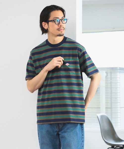 DANTON(ダントン)の「DANTON / SHORT SLEEVE POCKET T-SHIRT STRIPE(Tシャツ/カットソー・メンズ・ベージュ/ネイビー/サックスブルー・SMALL/MEDIUM/LARGE/X-LARGE)」の15枚目の写真