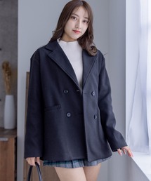 clear | ミディアム丈オーバーサイズダブルコート≪2023AW新作≫(チェスターコート)