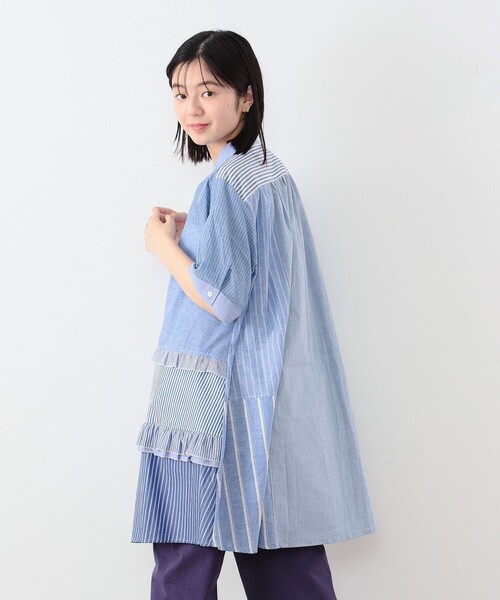TORI-TO × BEAMS BOY 別注 ヨコフリル 5分袖シャツブラウス BEAMS BOY（ビームスボーイ）の「TORI-TO × BEAMS BOY / 別注