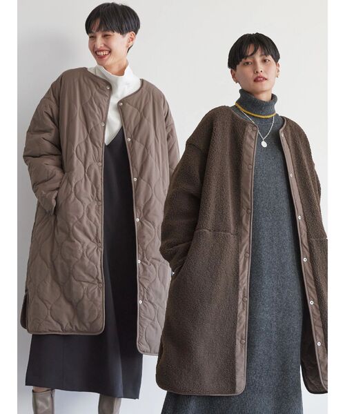 AMERICAN HOLIC(アメリカンホリック)の「【WEB限定】キルポカリバーシブルキルティングコート(その他アウター・レディース・ブラック/モカ/アイボリー・S/M/L)」の8枚目の写真