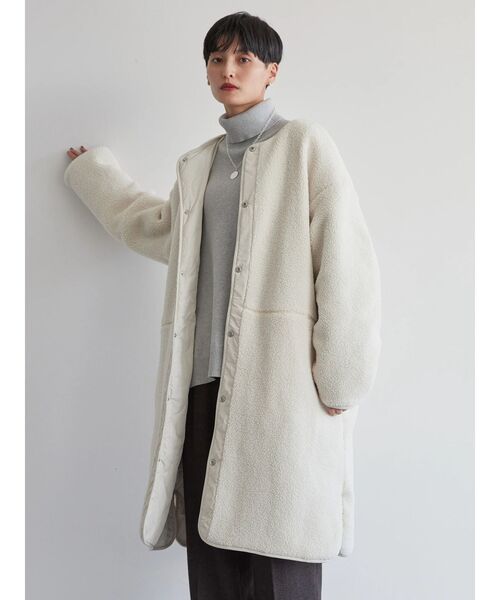 AMERICAN HOLIC(アメリカンホリック)の「【WEB限定】キルポカリバーシブルキルティングコート(その他アウター・レディース・ブラック/モカ/アイボリー・S/M/L)」の18枚目の写真