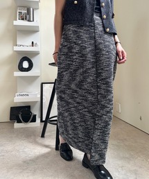 ULEULA | ツイードパイピングスリットスカート/Iラインシルエットスカート(スカート)