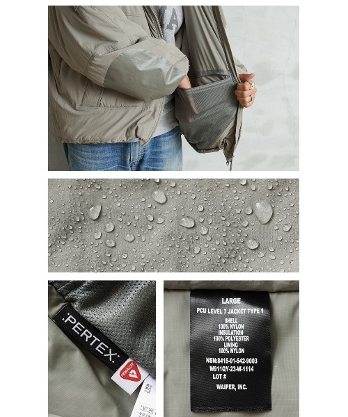 米軍 PCU LEVEL7 TYPE1 PRIMALOFT ジャケット PERTEX UNLIMITED WAIPER
