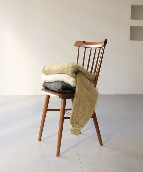 CLEIO（クレイオ）の「【CLEIO】チュールドッキング片畦ニット/TULLE DOCKING SINGLE RIDGE KNIT/986-11623（ニット/セーター・レディース・ライトグリーン/アイボリー/ライトグレー・FREE）」の5枚目の写真