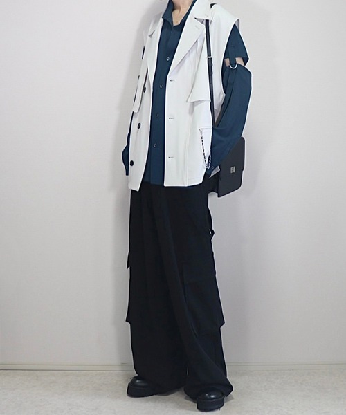 セール】ドレープモード チェーントレンチジレベスト【セットアップ