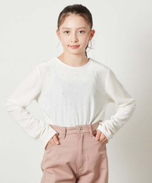 a.v.v（アーヴェヴェ）の「[150-160]ラインストーンベロアカットソー（Tシャツ/カットソー・キッズ）」