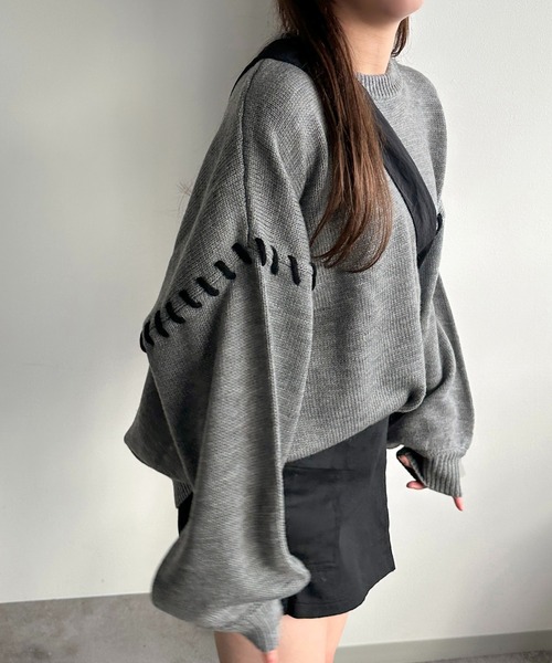 apres jour mignon(アプレジュールミニョン)の「ステッチニット【ZOZOTOWN限定アイテム】(ニット/セーター・レディース・杢グレー/ブルー/アイボリー/ブラック・X-LARGE/フリー)」の20枚目の写真