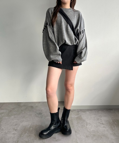 apres jour mignon(アプレジュールミニョン)の「ステッチニット【ZOZOTOWN限定アイテム】(ニット/セーター・レディース・杢グレー/ブルー/アイボリー/ブラック・X-LARGE/フリー)」の22枚目の写真