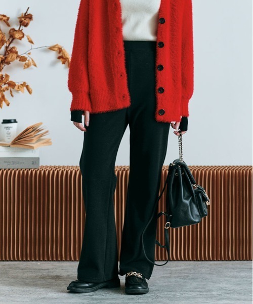 kirakiraShop(キラキラショップ)の「裏起毛 セミフレア イージー パンツ(その他パンツ・レディース・ブラック/チャコール/クリーム/杢グレー・L/M)」の11枚目の写真