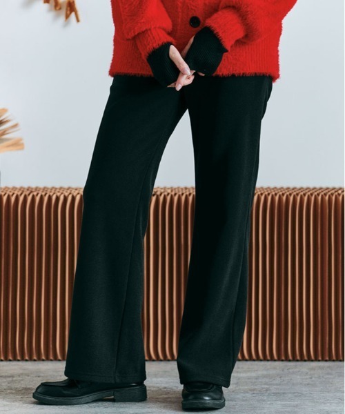 kirakiraShop(キラキラショップ)の「裏起毛 セミフレア イージー パンツ(その他パンツ・レディース・ブラック/チャコール/クリーム/杢グレー・L/M)」の13枚目の写真