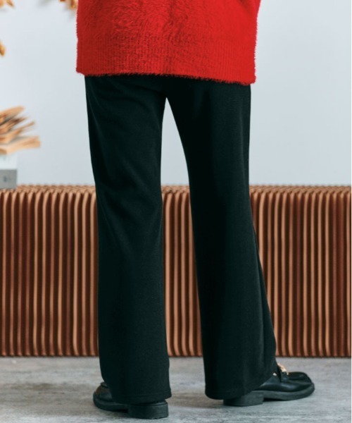 kirakiraShop(キラキラショップ)の「裏起毛 セミフレア イージー パンツ(その他パンツ・レディース・ブラック/チャコール/クリーム/杢グレー・L/M)」の16枚目の写真