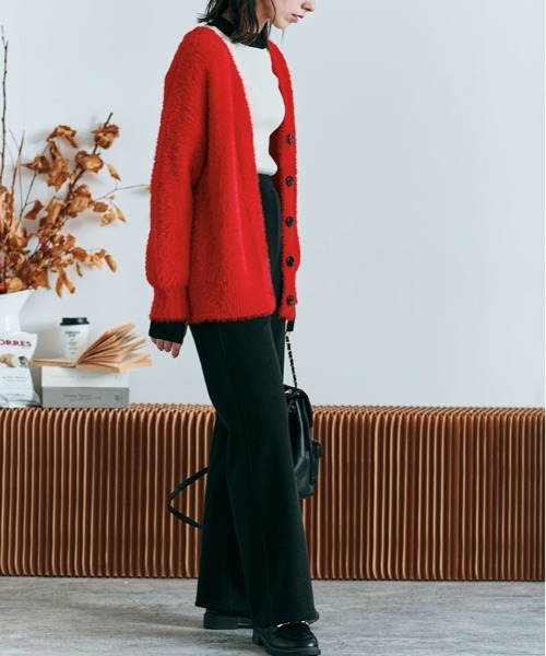 kirakiraShop(キラキラショップ)の「裏起毛 セミフレア イージー パンツ(その他パンツ・レディース・ブラック/チャコール/クリーム/杢グレー・L/M)」の17枚目の写真