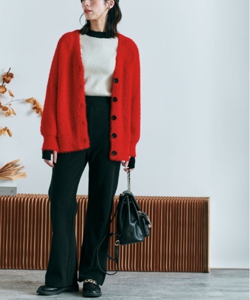 kirakiraShop(キラキラショップ)の「裏起毛 セミフレア イージー パンツ(その他パンツ・レディース・ブラック/チャコール/クリーム/杢グレー・L/M)」の18枚目の写真