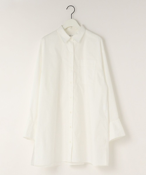 yuw（ユウ）の「オーバーチュニックシャツ　106245（シャツ/ブラウス・レディース・ブルー/ホワイト・FREE）」の11枚目の写真