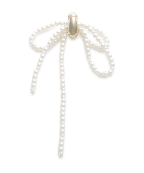 FRAY I.D(フレイアイディー)の「リボンドロップイヤリング(イヤリング・レディース・ホワイト/シルバー・FREE)」の4枚目の写真