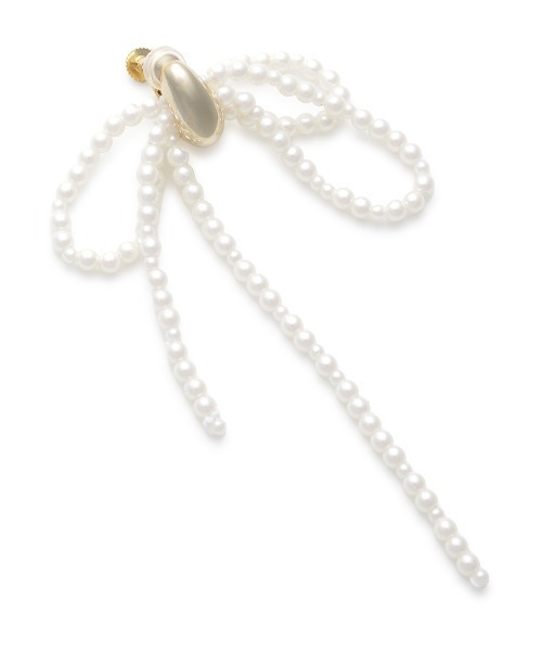 FRAY I.D(フレイアイディー)の「リボンドロップイヤリング(イヤリング・レディース・ホワイト/シルバー・FREE)」の3枚目の写真