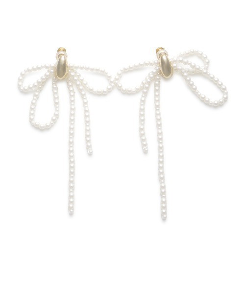 FRAY I.D(フレイアイディー)の「リボンドロップイヤリング(イヤリング・レディース・ホワイト/シルバー・FREE)」の14枚目の写真