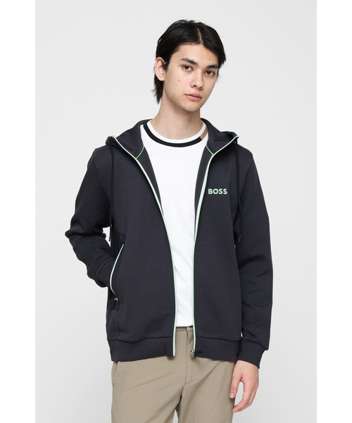 BOSS（ボス）の「3Dモールドロゴ コットンブレンド ジップアップ フーディ（パーカー・メンズ・チャコールグレー・XXXL/XXL/XL/L/M/S）」の2枚目の写真