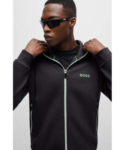 BOSS（ボス）の「3Dモールドロゴ コットンブレンド ジップアップ フーディ（パーカー・メンズ・チャコールグレー・XXXL/XXL/XL/L/M/S）」の16枚目の写真
