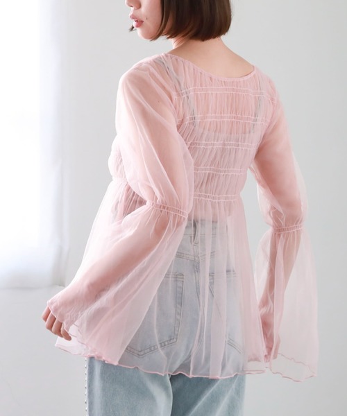 archives(アルシーヴ)の「チュールシャーリングチュニック(シャツ/ブラウス・レディース・ブラック/アイボリー/グレー/ピンク・MEDIUM)」の16枚目の写真