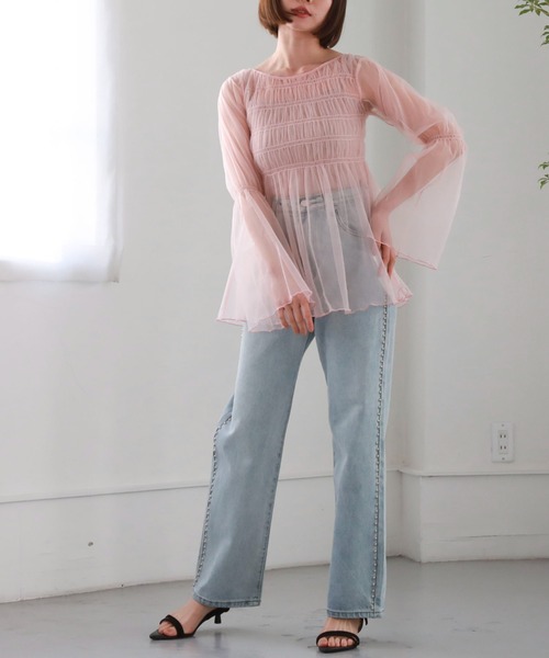 archives(アルシーヴ)の「チュールシャーリングチュニック(シャツ/ブラウス・レディース・ブラック/アイボリー/グレー/ピンク・MEDIUM)」の19枚目の写真