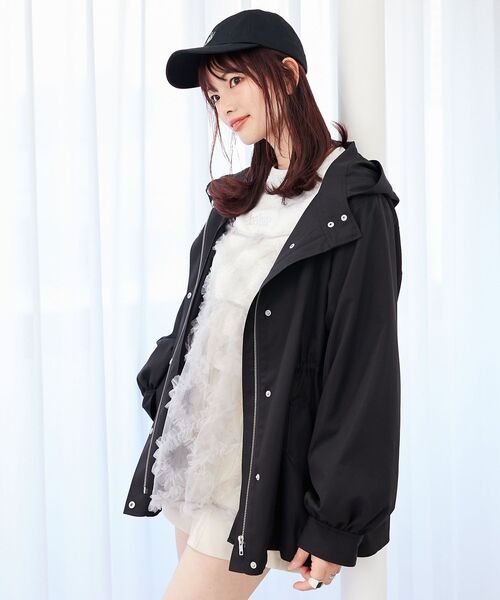 MAJESTIC LEGON（マジェスティックレゴン）の「ウエストきゅっとミディブルゾン（ブルゾン・レディース・ベージュ/アイボリー/ブラック・SMALL/MEDIUM）」の2枚目の写真