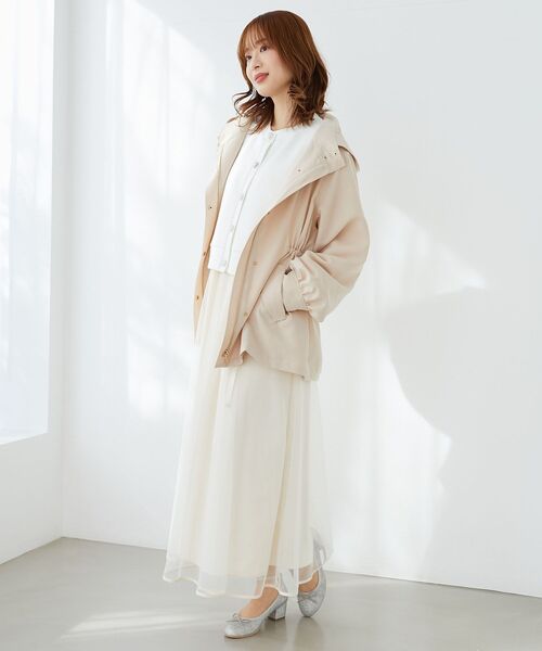 MAJESTIC LEGON（マジェスティックレゴン）の「ウエストきゅっとミディブルゾン（ブルゾン・レディース・ベージュ/アイボリー/ブラック・SMALL/MEDIUM）」の21枚目の写真