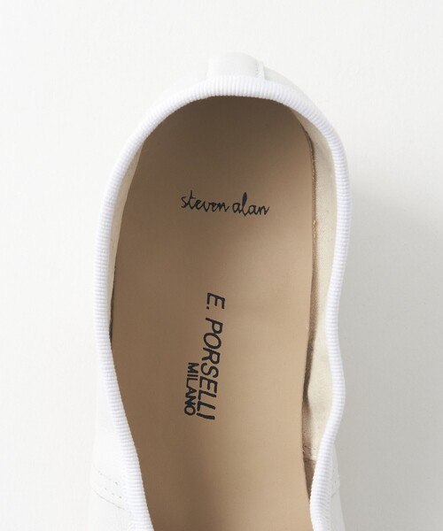 Porselli × Steven Alan＞HEEL BALLET WHITE/バレエシューズ（バレエ