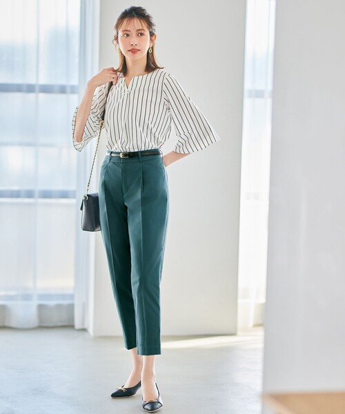 ANY SIS(エニィスィス)の「【接触冷感・UVカット・撥水】クールタッチテーパード パンツ(その他パンツ・レディース・ブラック系/黄土色系/ピンク系/スカイブルー系/ネイビー系/ホワイト系/ダークグリーン系9/ライトイエロー系9・1/2/3)」の4枚目の写真