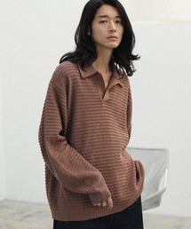 WYM LIDNM | MELANGE SKIPPER KNIT POLO(ポロシャツ)