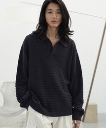 WYM LIDNM | MELANGE SKIPPER KNIT POLO(ポロシャツ)