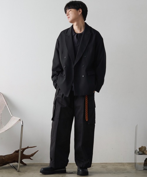 トップス WYM LIDNM MELANGE SKIPPER KNIT POLO S WYM LIDNM ポロシャツ MELANGE SKIPPER KNIT POLO メンズ
