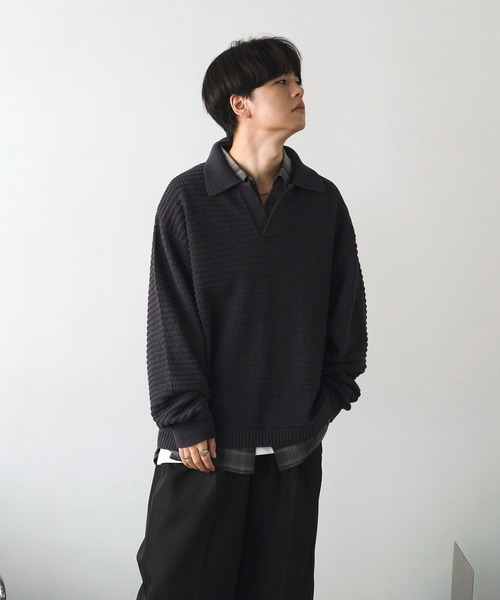 トップス LIDNM SKIPPER KNIT POLO LIDNM】SKIPPER KNIT POLO