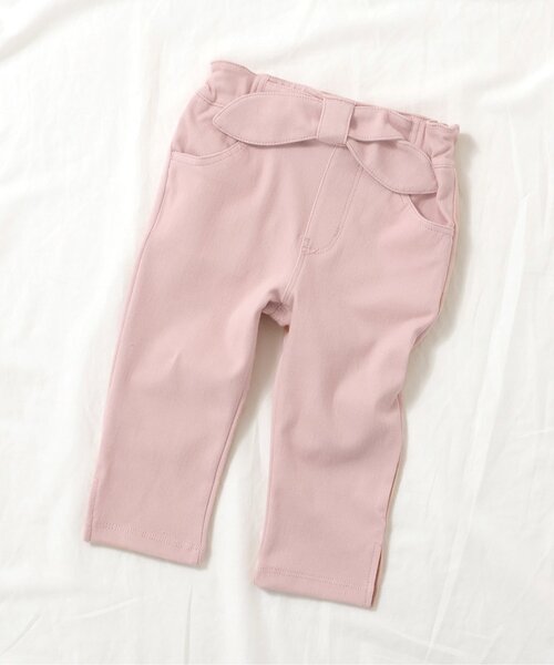 apres les cours(アプレレクール)の「【WEB限定】接触冷感ウエストリボンニットデニムパンツ(デニムパンツ・キッズ・サックスブルー/ブルー/ピンク/チェック/その他3・80/90/100/110/120/130/140)」の3枚目の写真