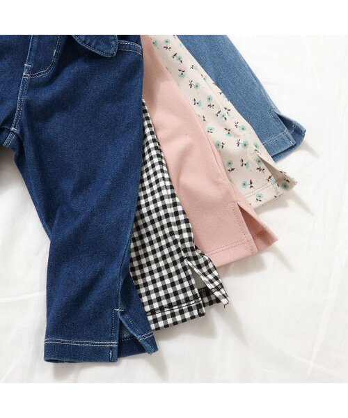 apres les cours(アプレレクール)の「【WEB限定】接触冷感ウエストリボンニットデニムパンツ(デニムパンツ・キッズ・サックスブルー/ブルー/ピンク/チェック/その他3・80/90/100/110/120/130/140)」の8枚目の写真