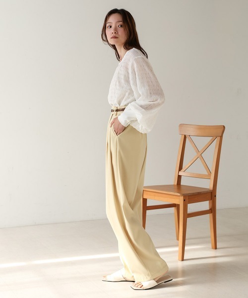 Bab（バブ）の「ドットボタン2WAYトップス（シャツ/ブラウス・レディース・ホワイト系その他/グリーン/オフホワイト/ブルーグリーン・M）」の10枚目の写真