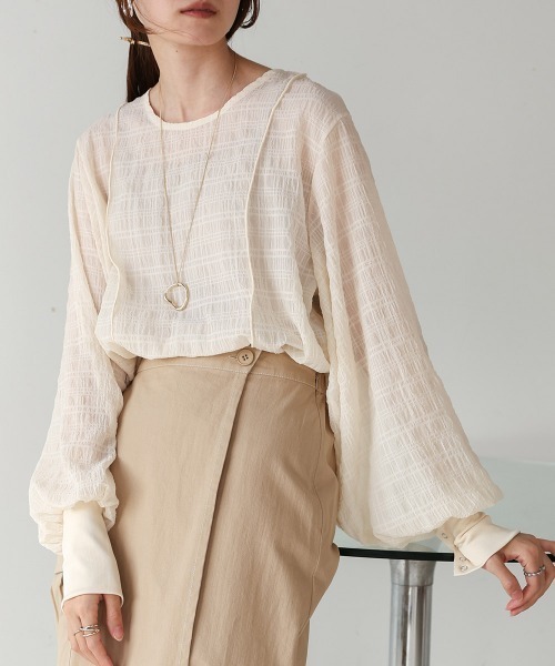 Bab（バブ）の「ドットボタン2WAYトップス（シャツ/ブラウス・レディース・ホワイト系その他/グリーン/オフホワイト/ブルーグリーン・M）」の17枚目の写真