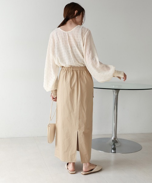 Bab（バブ）の「ドットボタン2WAYトップス（シャツ/ブラウス・レディース・ホワイト系その他/グリーン/オフホワイト/ブルーグリーン・M）」の19枚目の写真